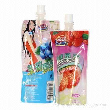 Juice Stand-up Spout Pouches, Reclosable, Easy to Use, Excellent Moisture Barrier